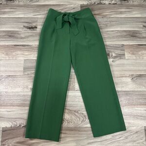 Boden Ketton Tie Waist Wide Leg Trouser Pants in Green Size 6 Petite